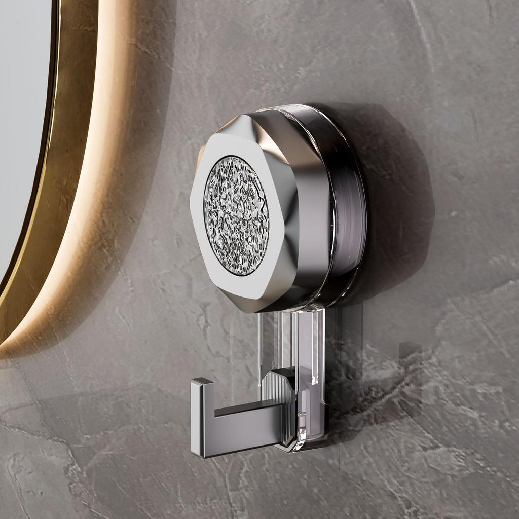 Household Hooks No Punching Strong Load-bearing Bathroom Rotating Suction Cup Hook Vacuum Seamless Kitchen Door Wall