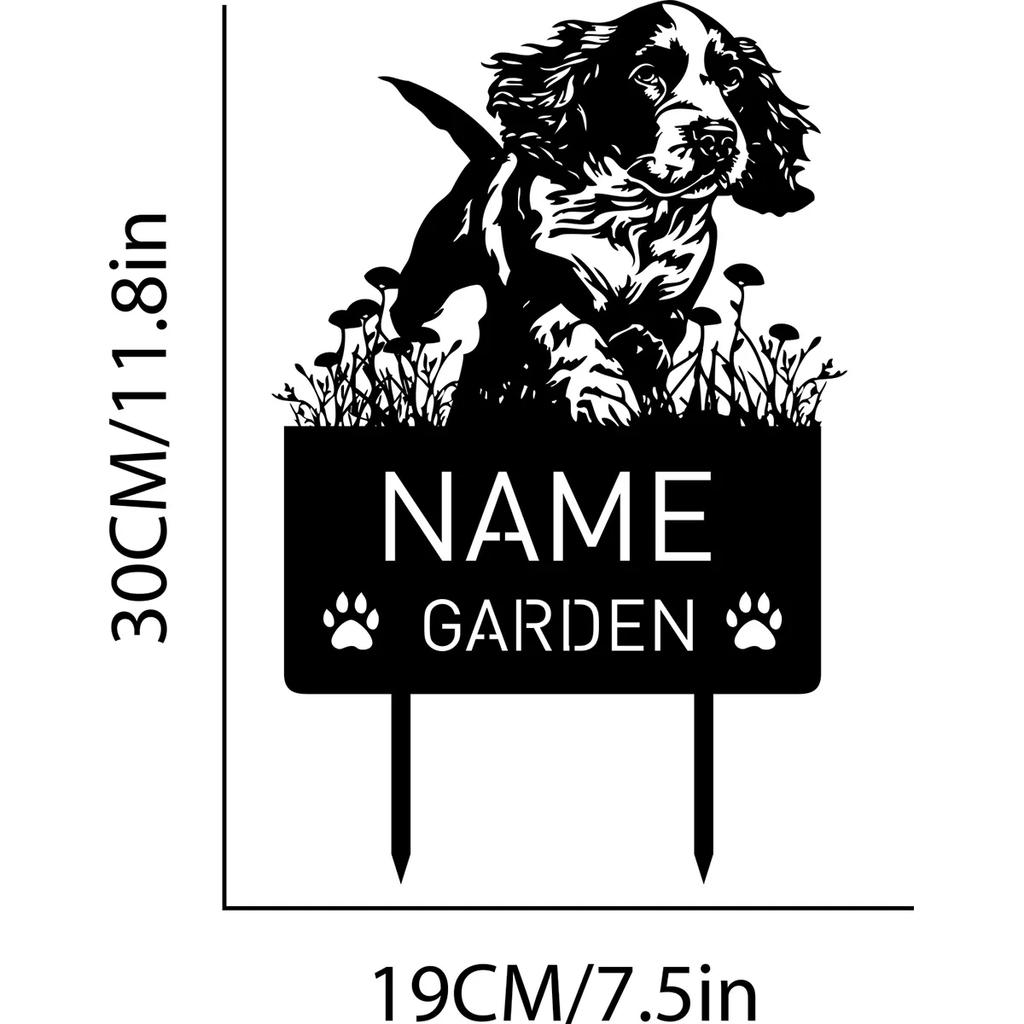 Metall-Gedenkgartenstecker Personalisierter Haustier-Grabstein Zeichen für Hund