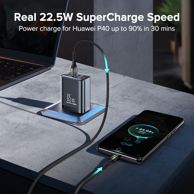 TUODES 65w GaN USB Charger PPS PD USB Type C Fast Charging QC4.0 Quick Charge For iPhone 16 Macbook Air Tablet Samsung Xiaomi Laptop