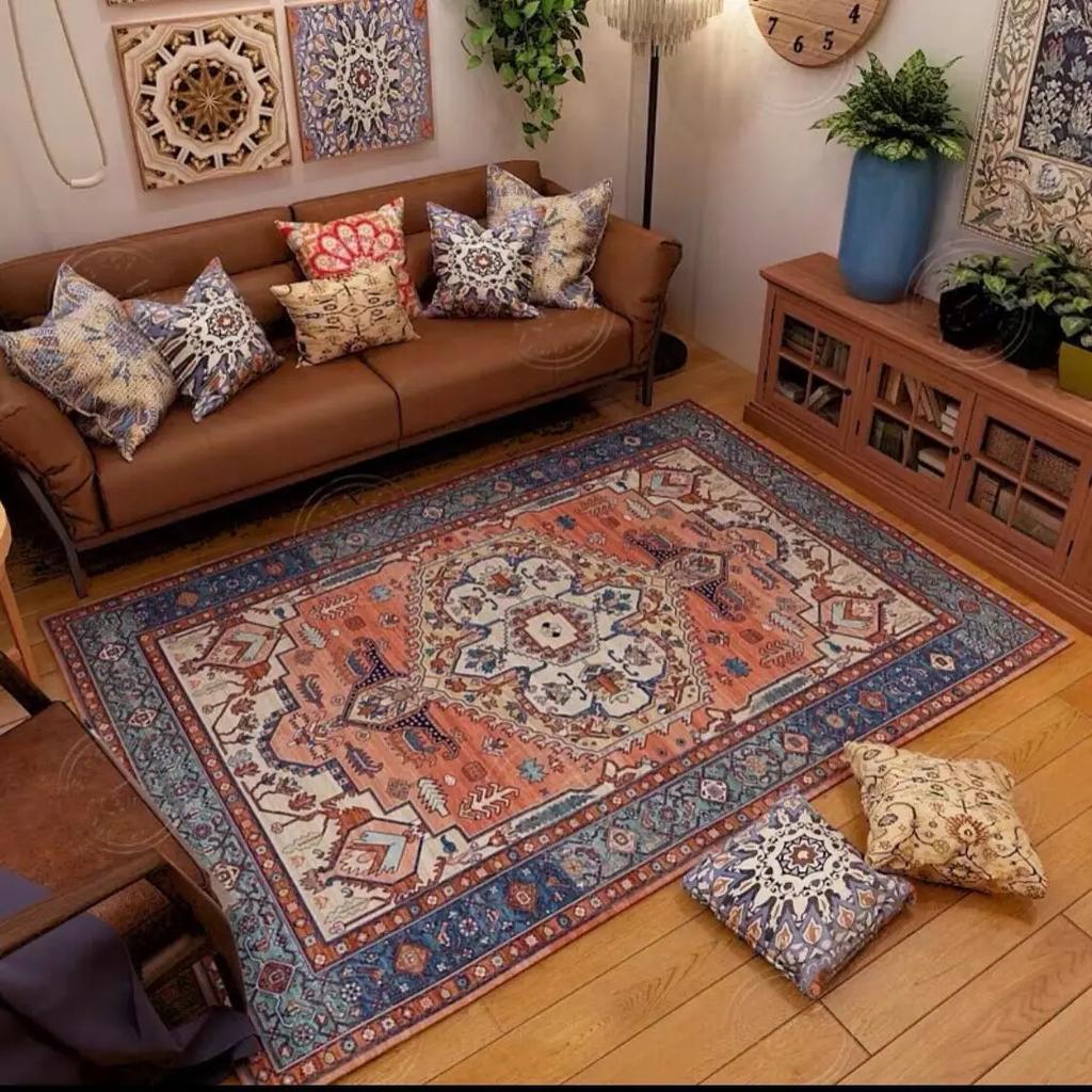 Retro Ethnic Carpets for Living Room Large Area Rugs Home Decor Hallway Boho Carpet Moroccan Bedroom Beside Floor Mat Luxury