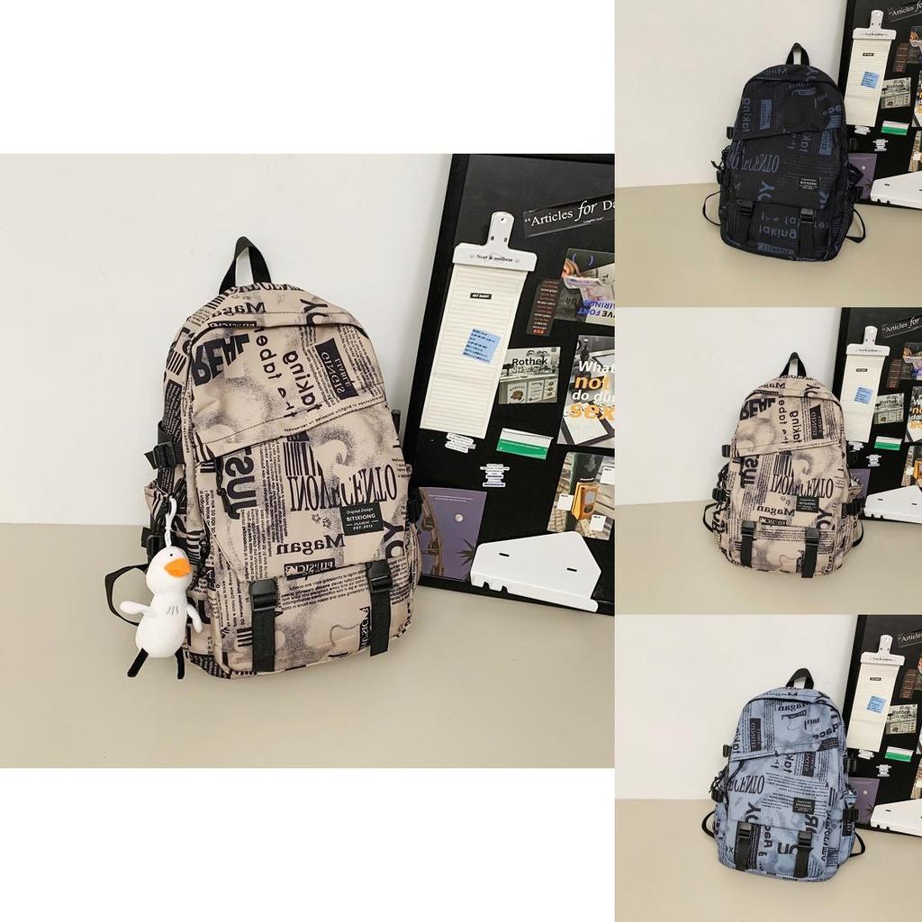 Casual Nylon Student Backpack For Daily Use With Air Cushion Straps For Teen Girls And Boys