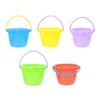 5Pcs Kids Beach Toys Children Sand Buckets Summer Seaside Water Playthings Fishing Bucket Toys Silicone Digging Bucket Beach