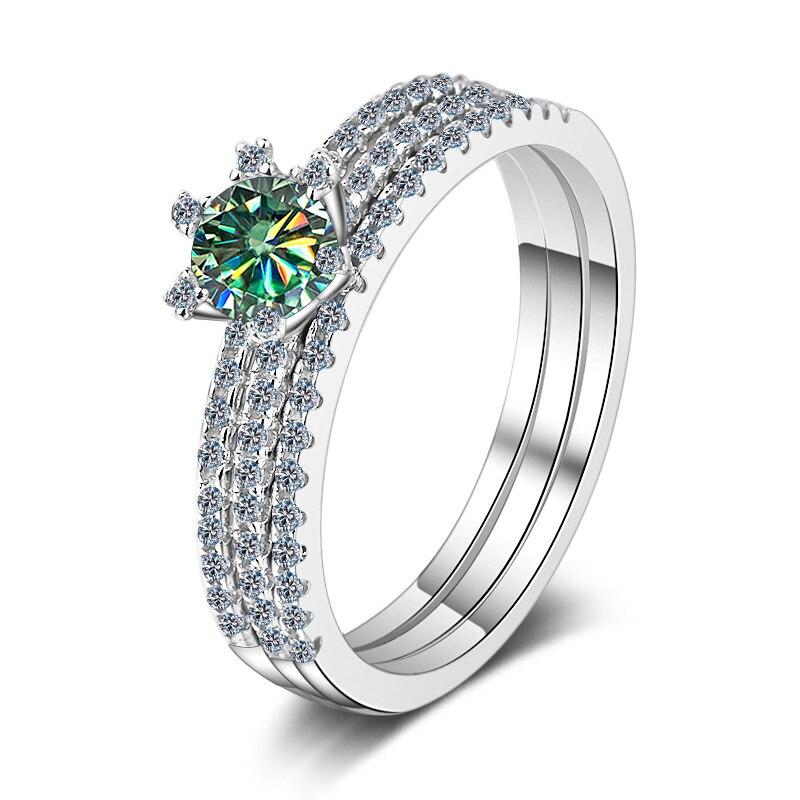 

Bague Ringen Eternity Ring D Цвет Муассанит Стерлинговое Серебро с Платиновым Покрытием Обручальное Кольцо Муассанит Обручальное Кольцо 9 синий/зелёный