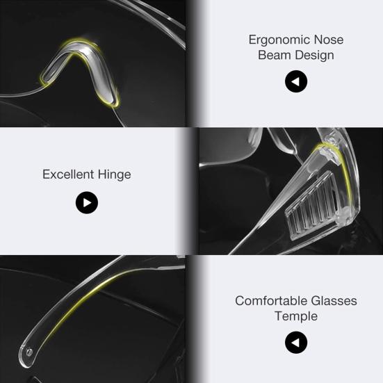 Staubdichte Tropfenabweisende Transparente Schutzbrille Goggles Schutzkleidung für die Augen
