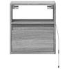 Wall Mounted Nightstands with LED Lights 2 pcs Grey Sonoma