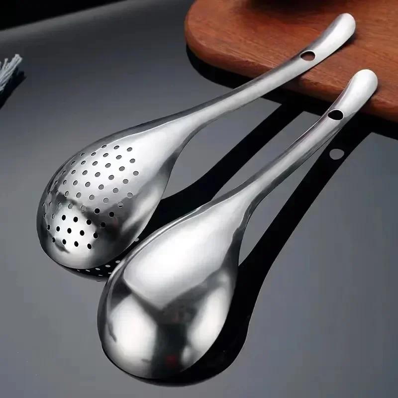 Stainless Steel Strainer Spoon Kitchen Colander Spoon Spoon Filter Strainer Food ScoopPerforated Skimmer Colander kitchen tools