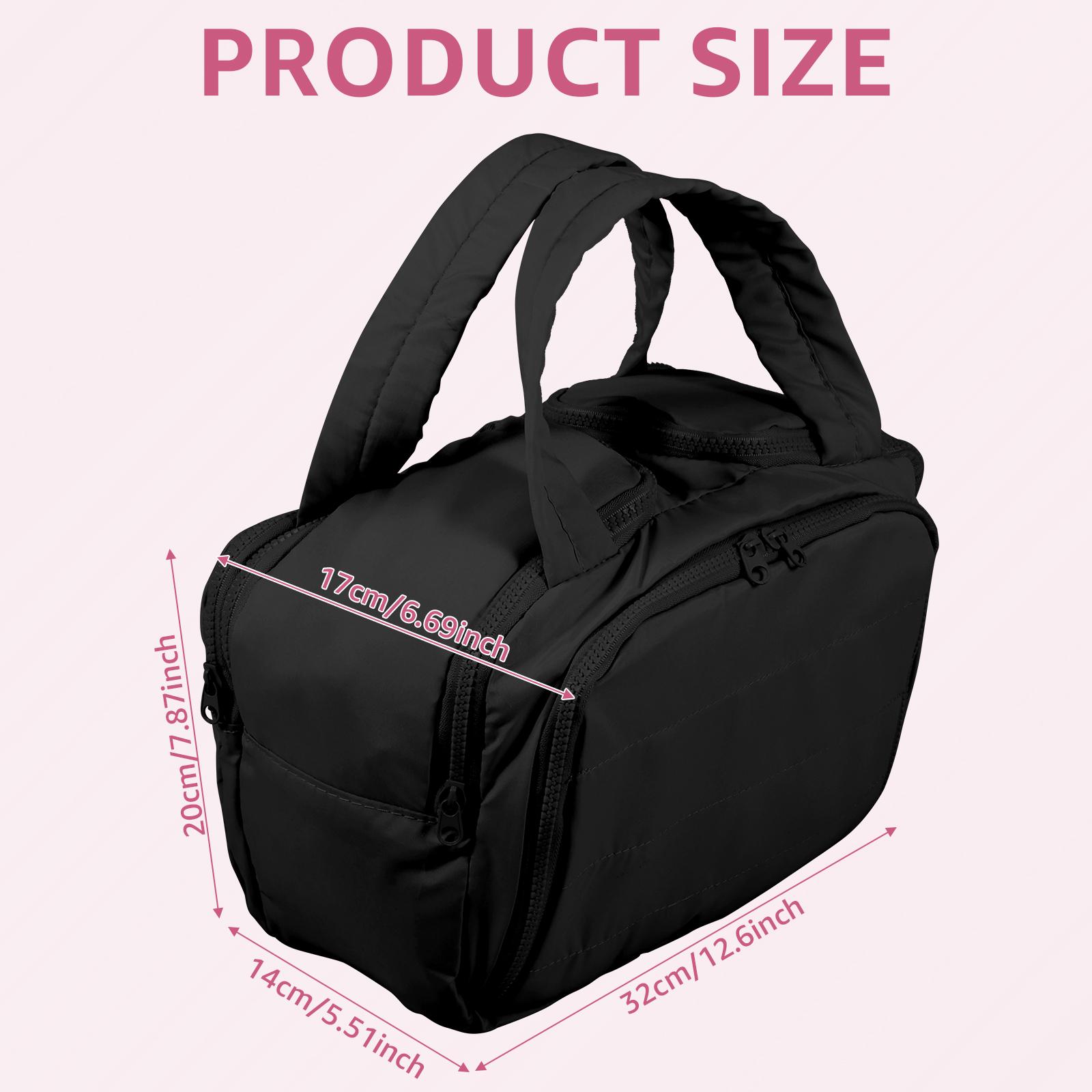 Travel Toiletry Bag Polyester Lightweight Cosmetic Makeup Bag Organizer Multi Compartment PVC Waterproof Makeup Storage Bag