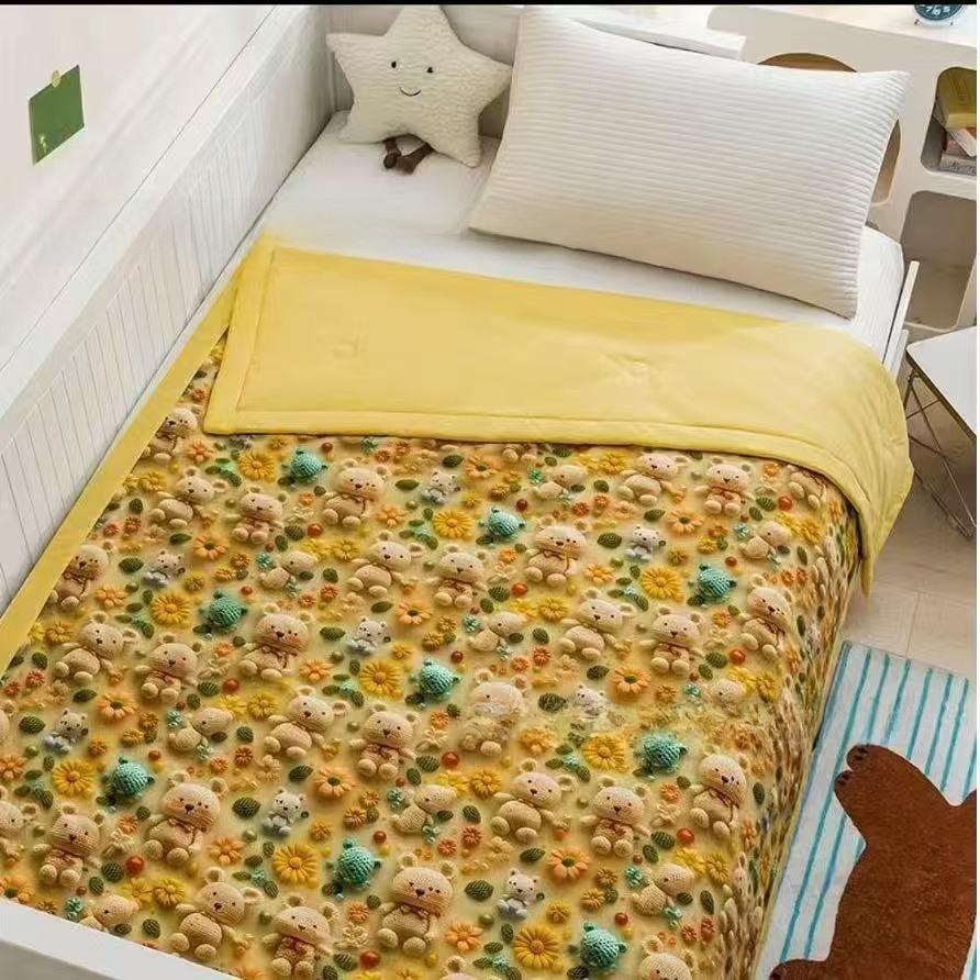 Cooling Comforter Summer With Digital Print And Soft Fabric For Home Use Gift