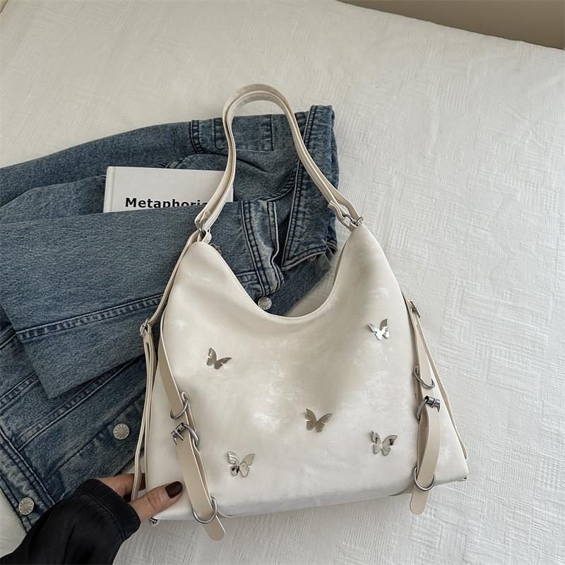 Chic Pu Fabric Tote Bag For Women Versatile Everyday Use Shoulder Bag With Zipper Closure белый