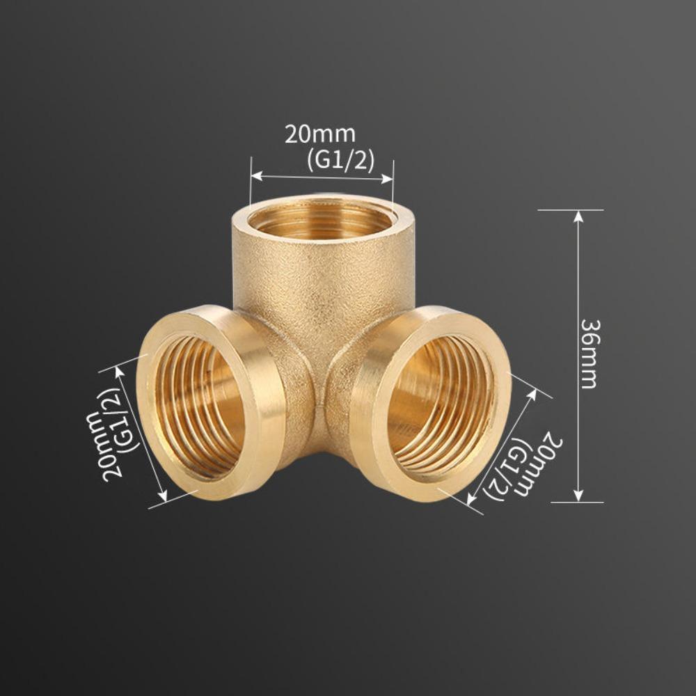 New 1/2 BSP Pneumatic Plumbing Connector Tee Type Male/Female Thread Brass Pipe Fitting Copper Fittings