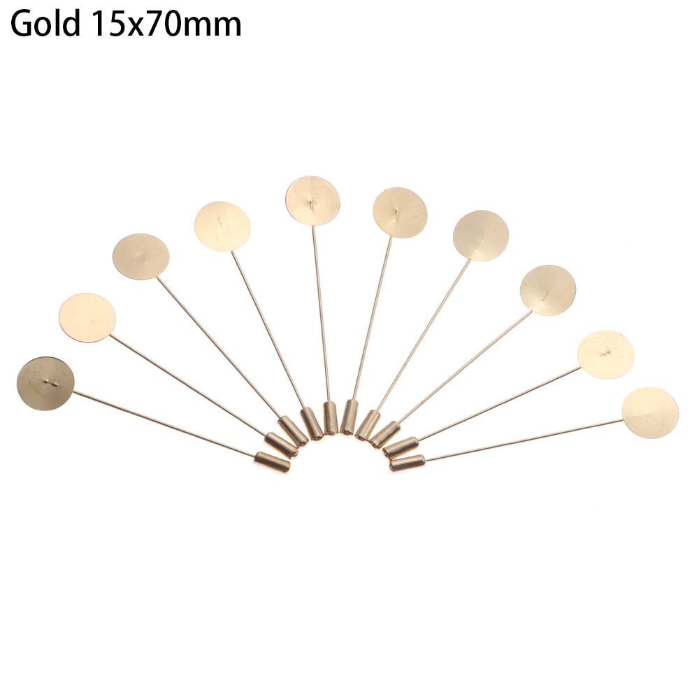 10Pcs Gold Silver Plated Simulated Pearl Alloy Copper Long Brooch Pin Lapel Dress DIY Craft Jewelry Making Brooches Accessories