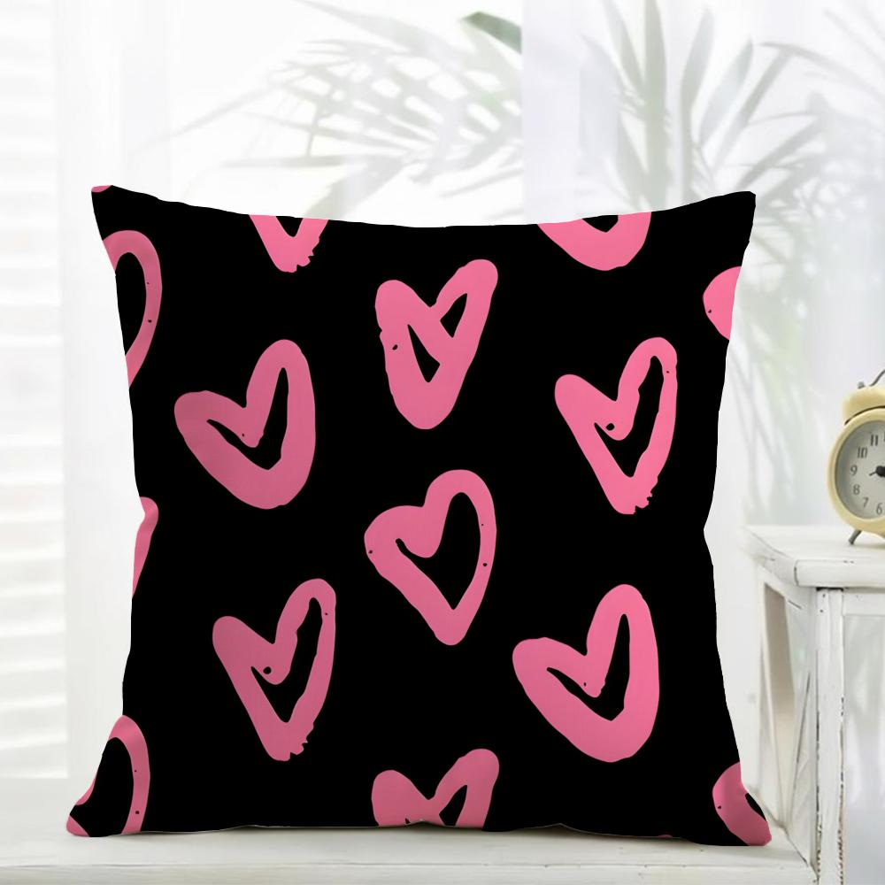 Fashion Love Heart Cushion Cover Comfort Daily Washable Linen Soft for Sofa Bed Home Room Decor