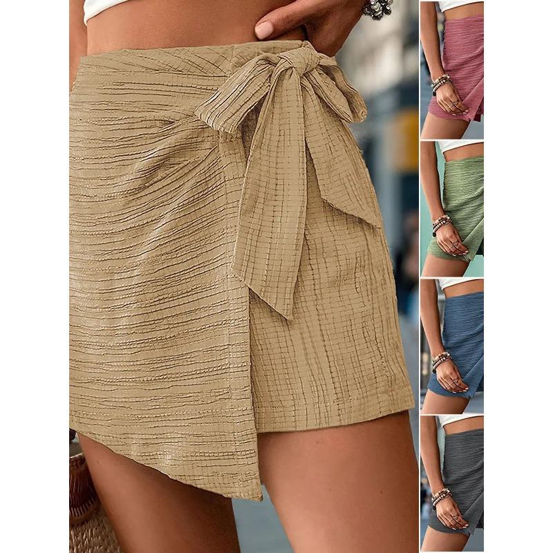 Casual Color Skirt Pants Women High Waist Texture Sensation Simple Design Comfortable Fit Trousers