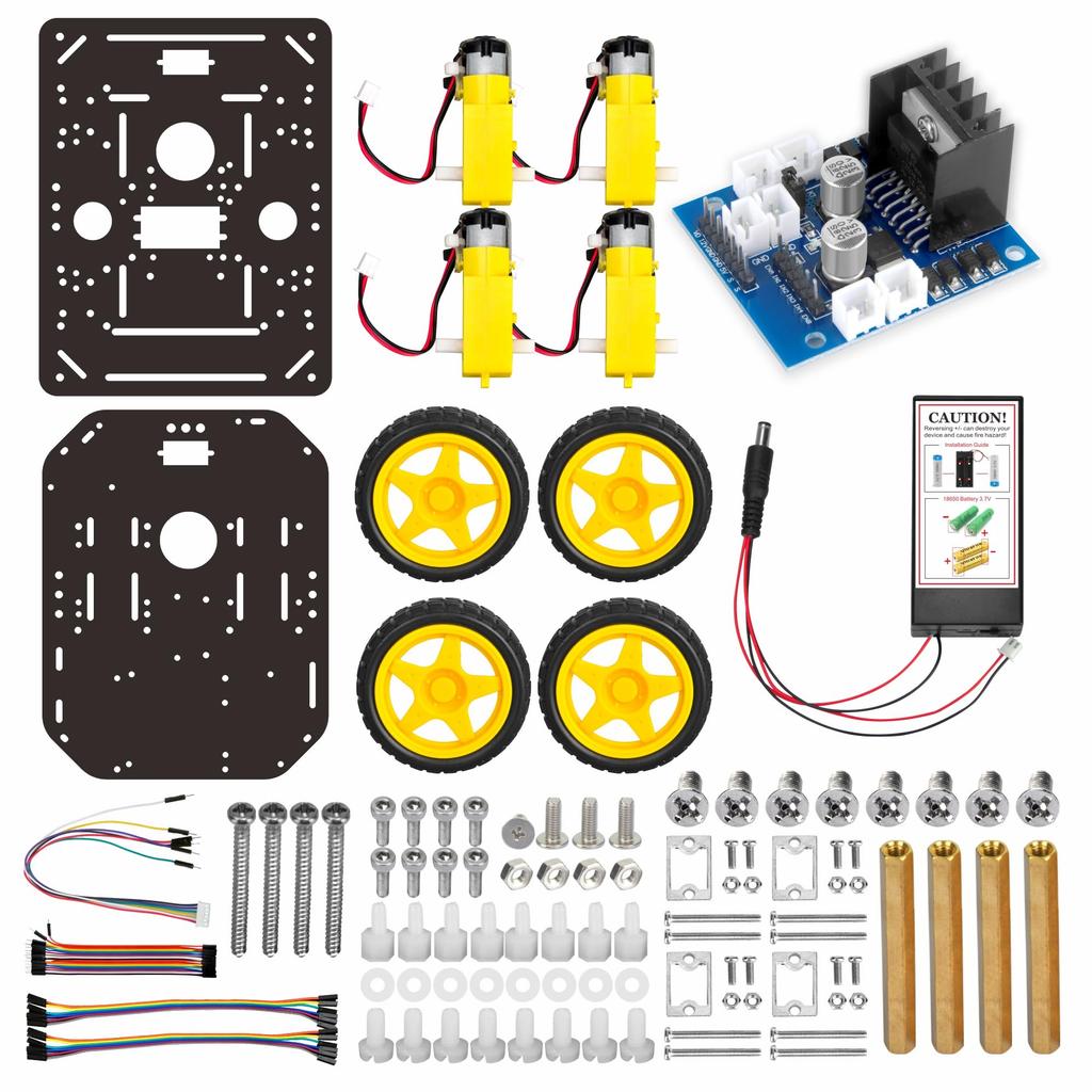 OSOYOO FlexiRover Assembly Kit for Arduino Customizable Robot Car Chassis with 4 TT Motors and Ideal for Robotics Development Main Board Not – Wheels,