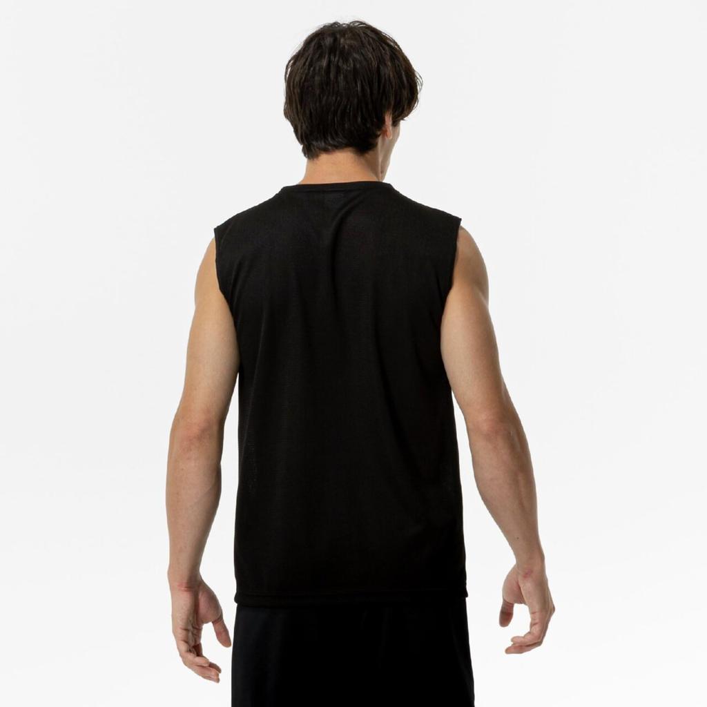 Soccer Wear Sleeveless Tank Top, Sports Undershirt, Moisture-Wicking, Quick-Drying, Unisex, Black, Size L (P2MAC050)