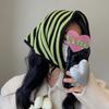New Striped Triangle Scarf Women's Wool Knitted Scarf Korean Version Ins Outer Warm Small Scarf