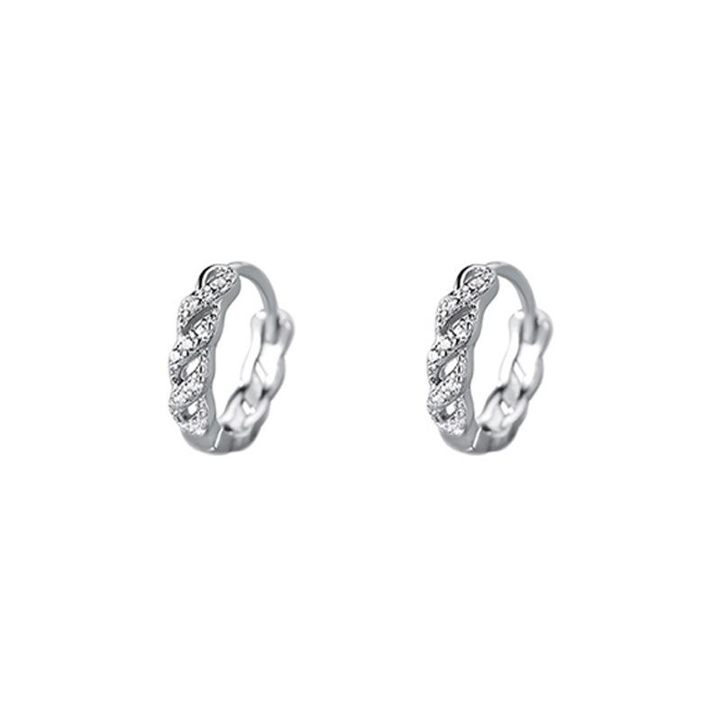 Flash Diamond Twist Earrings, Sweet Temperament, Niche Minimalist Design, Irregular Creative Twist Winding Ear Buckle