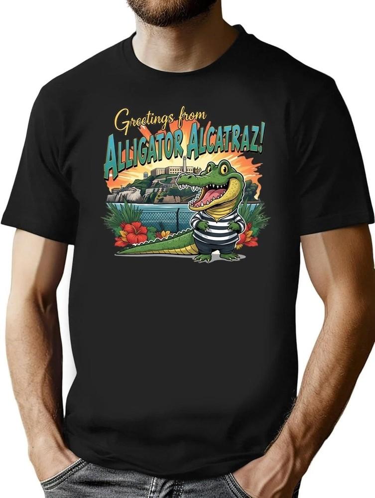 

Greetings from Alligator Alcatraz Unisex T-Shirt Funny Retro Prison Souvenir Tee XL