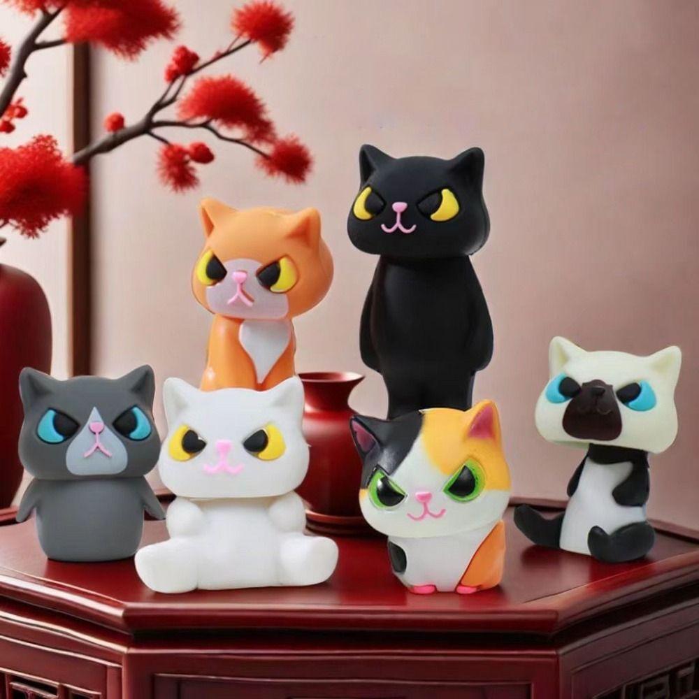 

Hand-made Animals Miniatures Disguised As Cats Cartoon Cat Figurines Desktop style 5