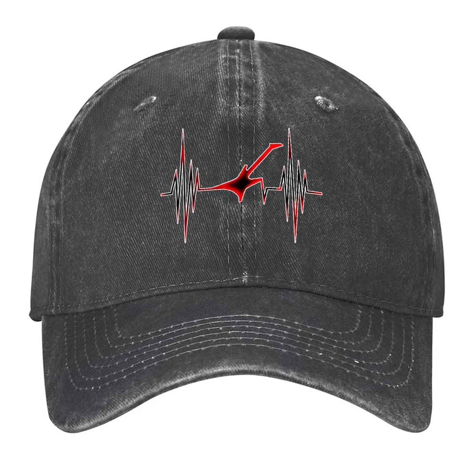 Guitar Heartbeat Baseball Cap tactical cap Sunhat fashionable winter hats for men For Men Women s промывают черный