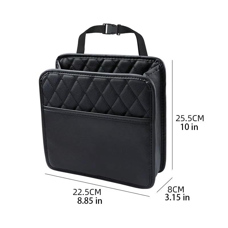 Multi-functional Car Seat Back Storage Bag Leather Storage Bag Garbage Bag Storage Bag Garbage Can Storage for Most Models