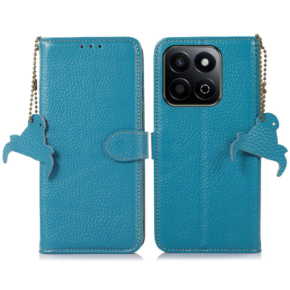 

For Honor X7c 5G/X7c 4G/200 Smart 5G/Play 60 Plus 5G Case RFID Blocking Litchi Texture Genuine Cow Leather Phone Cover A