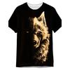 Pánské tričko se zvířecím vzorem 3D Šavlozubý tygr s krátkým rukávem Módní přizpůsobené tričko Retro Volné oversized oblečení