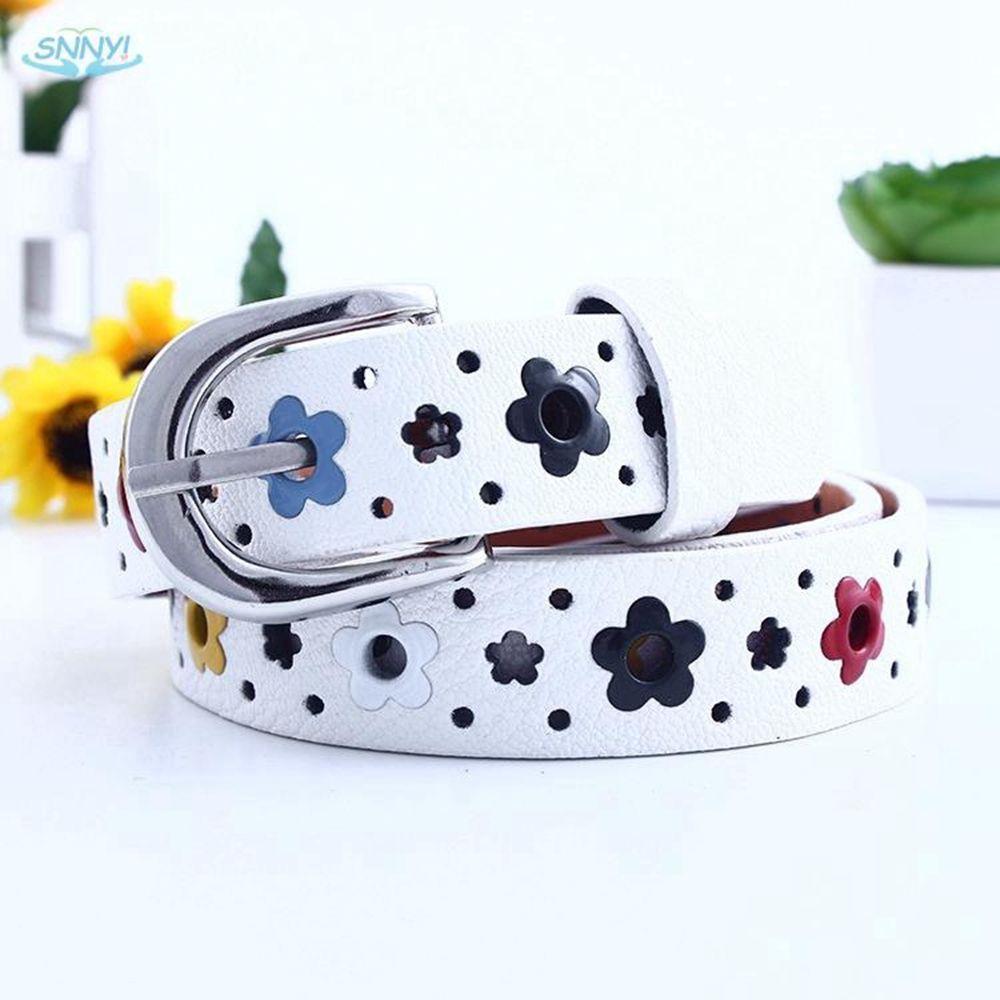 Gift Hollow Butterfly Flowers PU Leather Unisex Children Belt Adjustable Belts Waist Belt Waistband