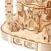Hallisun Adult 3D Wooden Puzzle with Music Magic Castle Rotating Train Building Model DIY Assembly Mechanical Building Craft for Boys and Girls