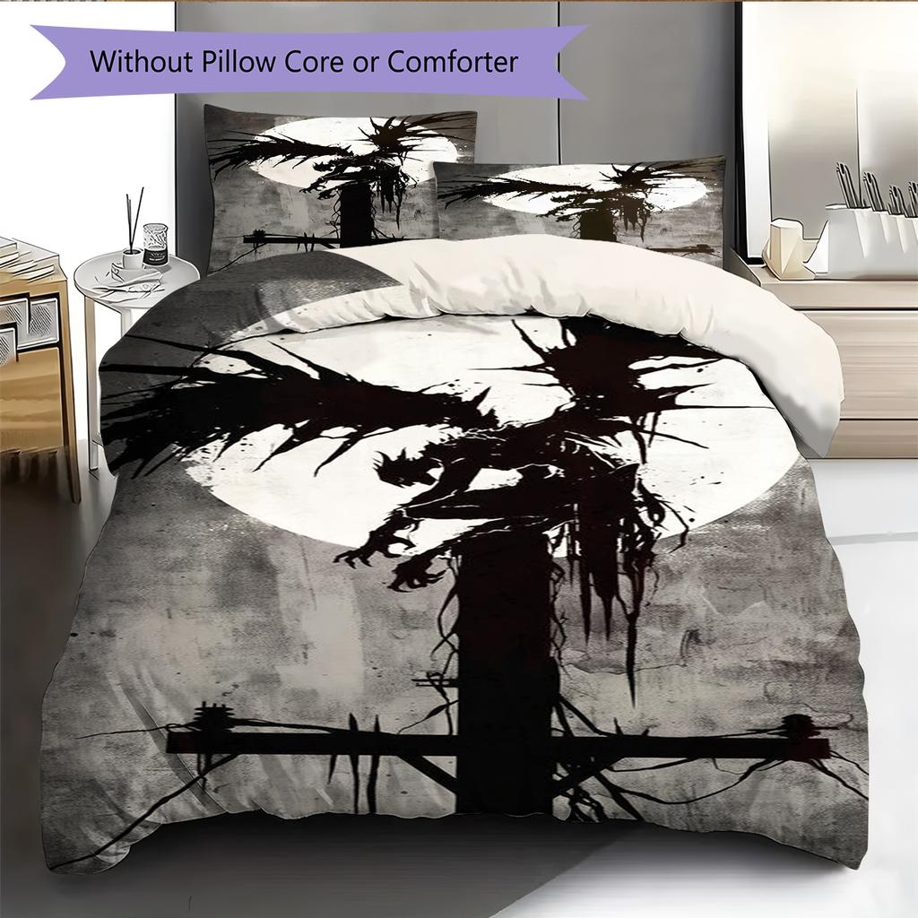 Anime Pattern Bedding Quilt Set Quilt Cover Pillowcase Home Decoration Birthday Gift (1 * Duvet Cover + 2 * Pillowcase, Without Core)