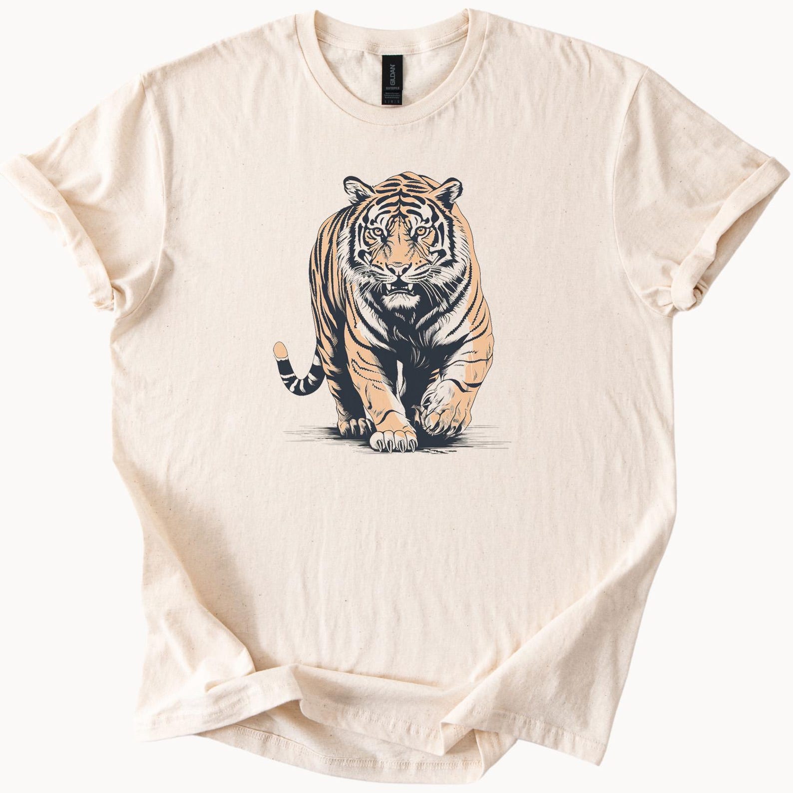 Majestic Tiger Graphic Tee Animal Lover Shirt Wildlife Art TShirt 140