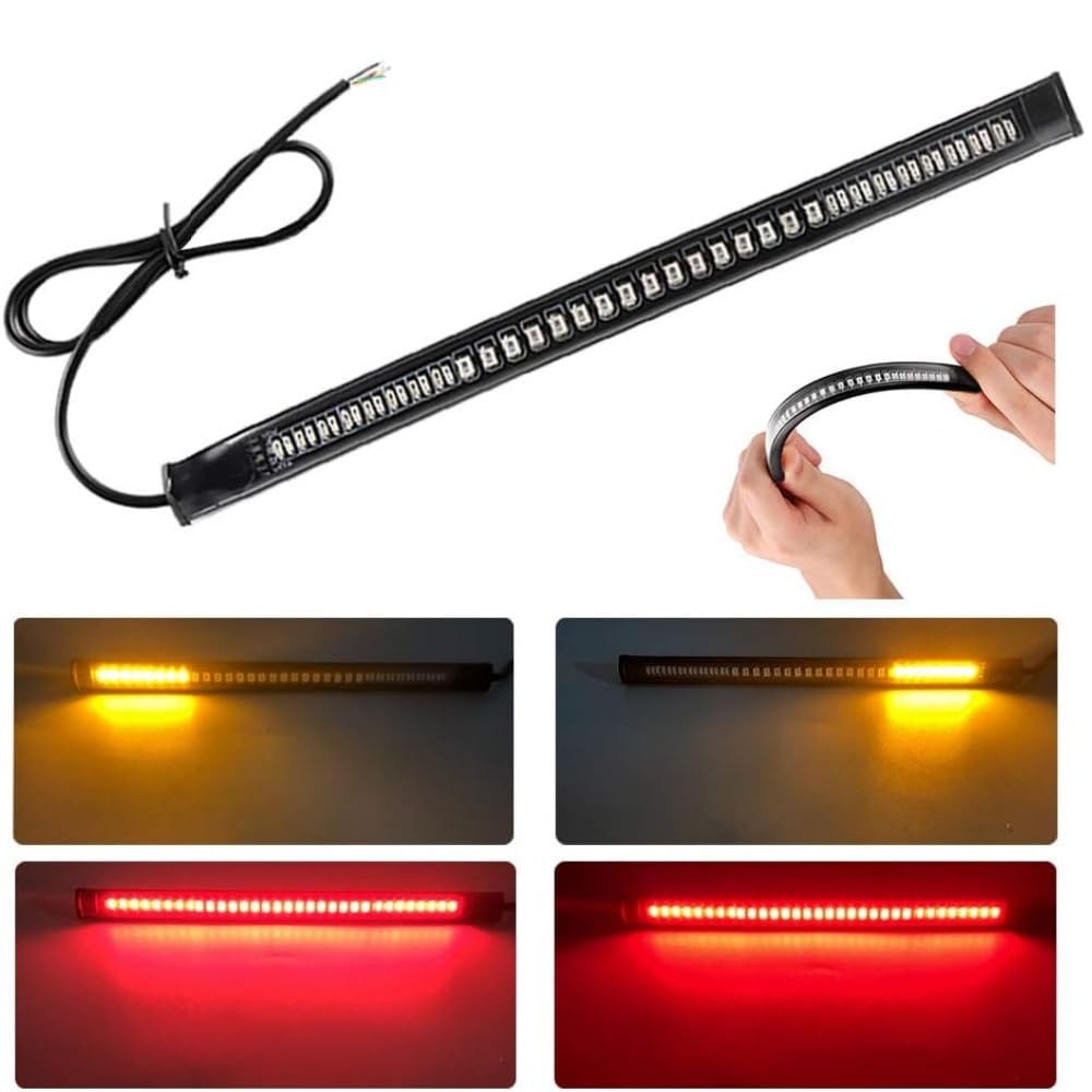 2pcs LED Brake Light Bike Rubber Tail Lamp 48SMD Steering Lamp Motorcycle License Tail Lamp