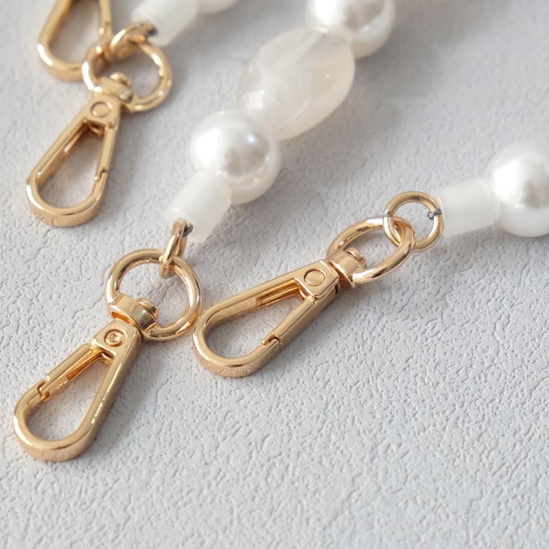 Nová módní dámská kabelka, doplněk s odnímatelnými korálky, řetízky z akrylových perel, luxusní popruh pro ženy, kabelka přes rameno, rukojeť