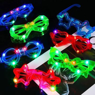1-50PCS LED Light Up Glasses Neon Glow In Dark Party Favor for Adults Kids Birthday Wedding Festival Costume Accessories