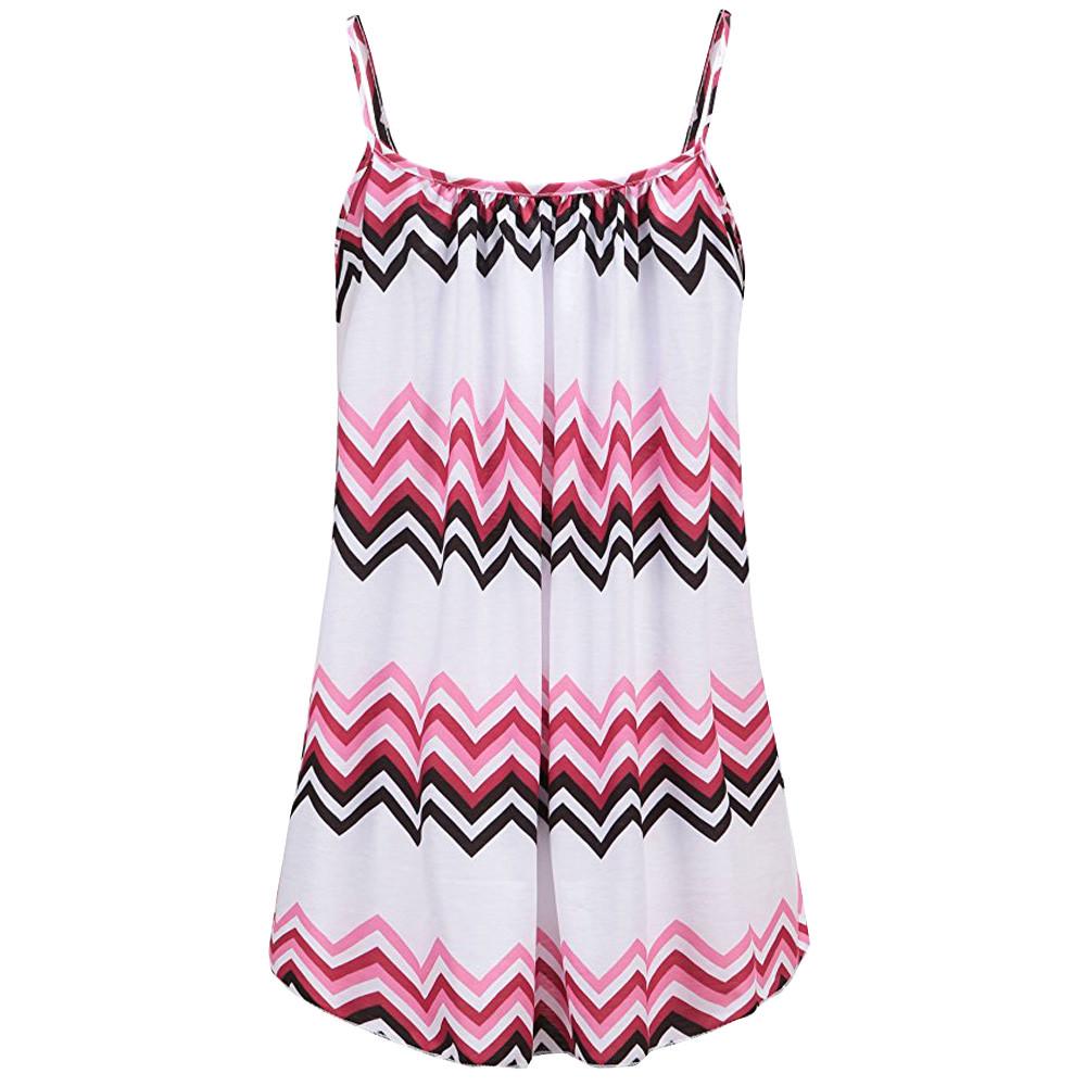 Women Summer Printed Sleeveless Vest Blouse Tank Tops Camis Clothes 