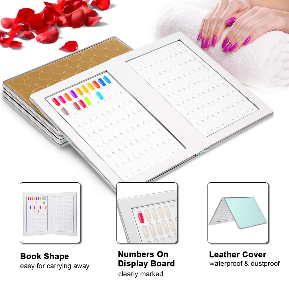 160 Nail Color Display Book With 240pcs False Nail Tips For DIY Nail Polish