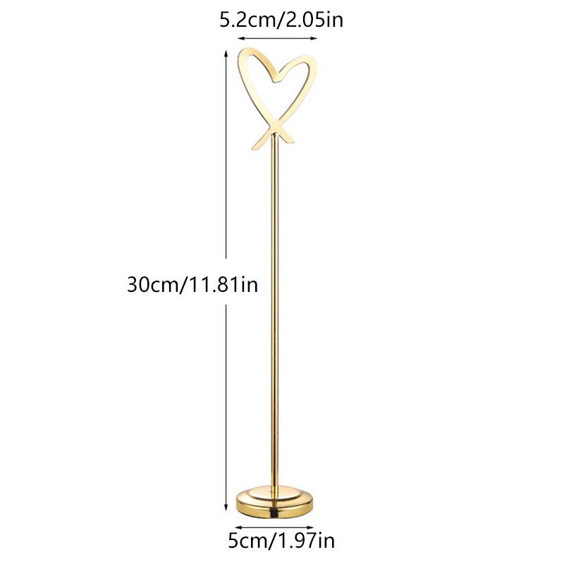 Heart Shape Memo Photo Stand Stainless Steel Card Holder Minimalist Metal Message Board For Home Office Decor With Non-Slip Base