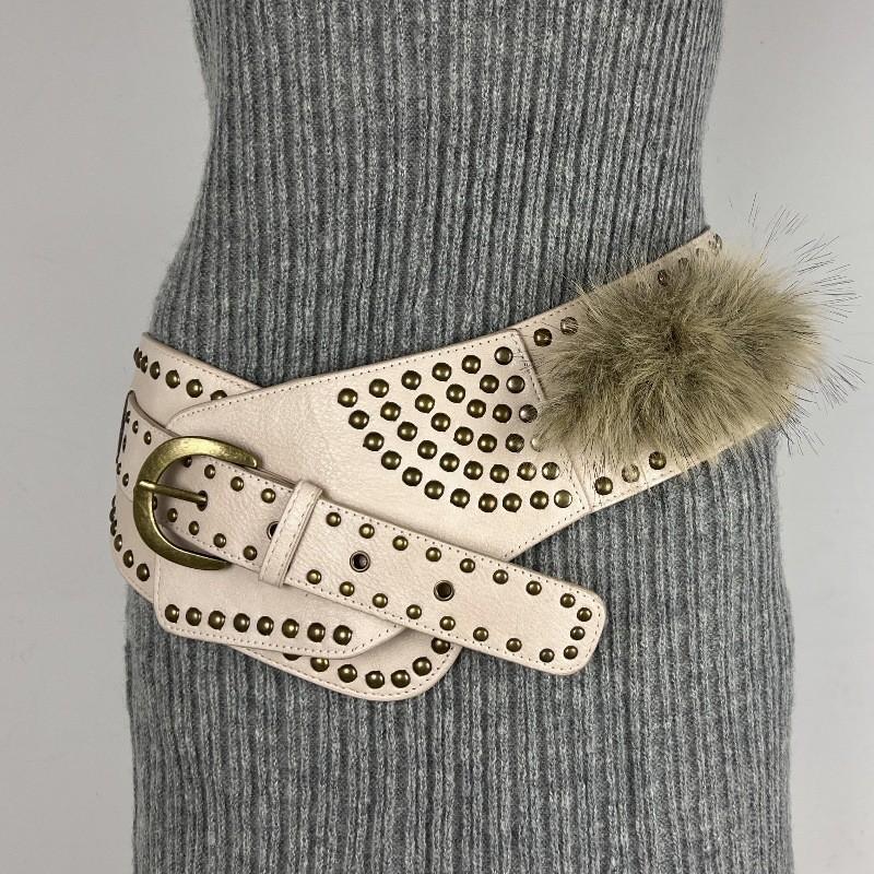 Medieval Spice Girl, Millennium Subculture, Disc Hook, Faux Leather, Retro Riveted, Alloy Belt, Wide Belt