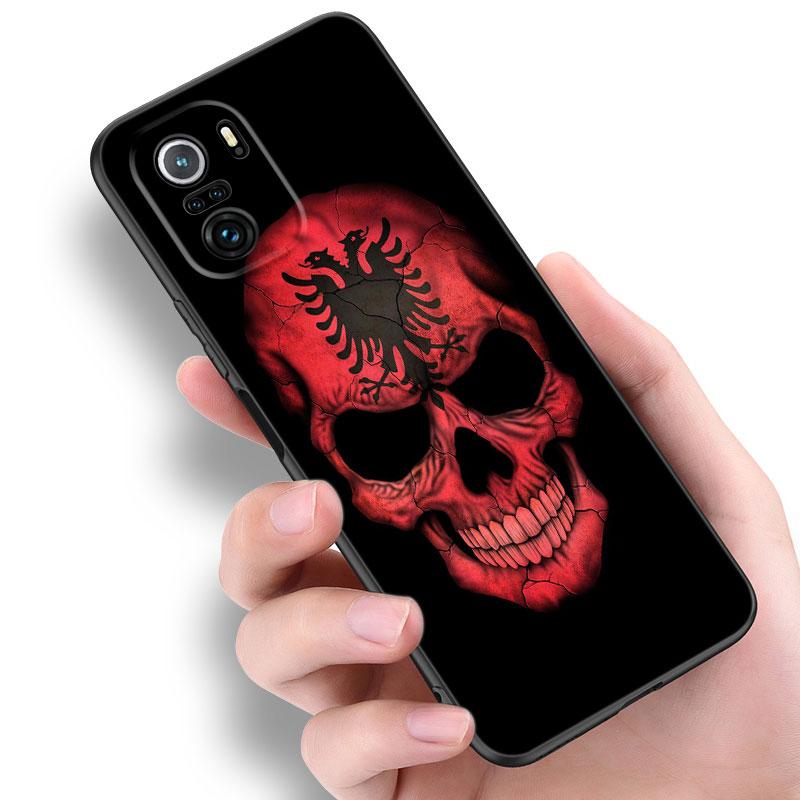 Albania Flag Black Silicone Phone Case For Xiaomi POCO X3 X4 NFC F4 GT F5 F6 M3 M4 M6 X5 X6 Pro 5G M5 C55 C65