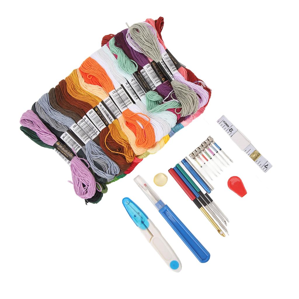 Punch Needle Embroidery Kits Multipurpose Exquisite DIY Thread Sewing Kit for Beginners Adults