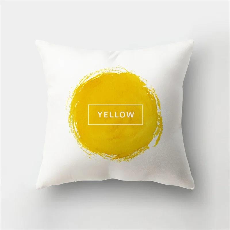 Yellow Cartoon Print Decorative Pillowcase Living Room Office Ornaments Home Pillowcase