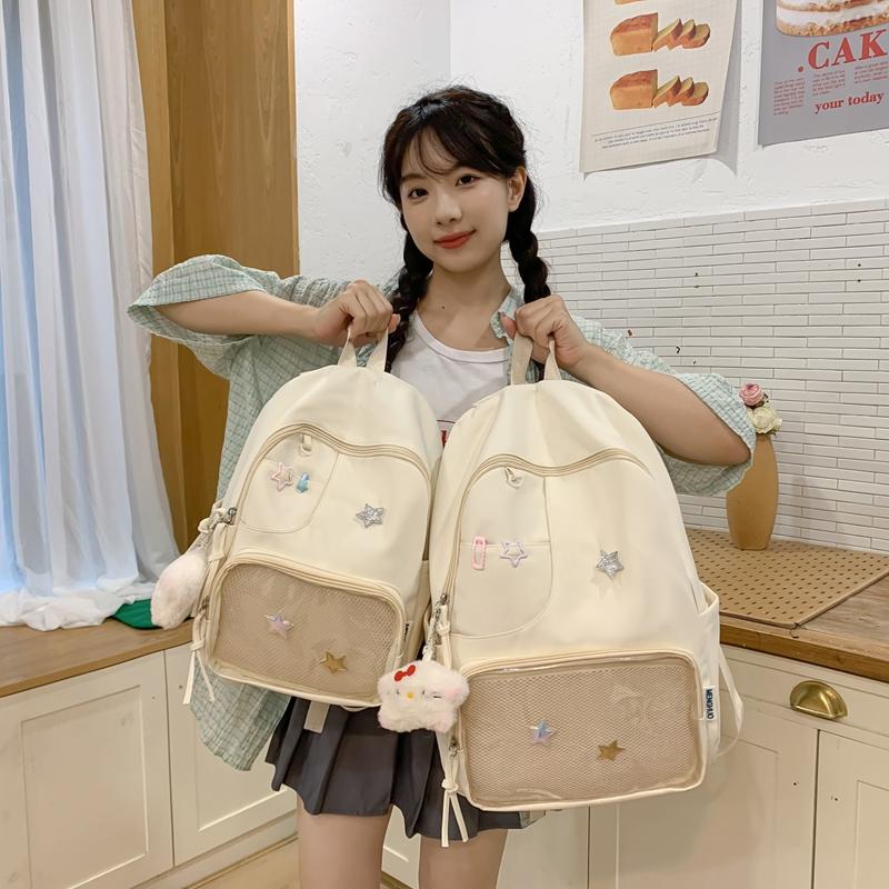 Transparent Large Capacity Student School Bag College Style Women's Backpack