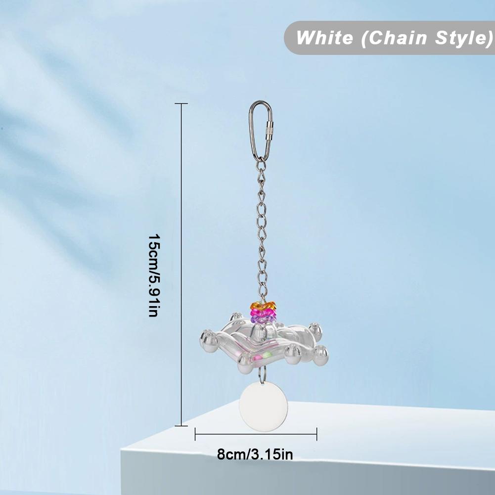 

Colorful Parrot Plastic Climb Bite Chew Toy Flying Saucer Spin Fun Birds Cage Decoration for Parakeet Cockatiel Parrots Bird Supplies белый