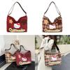 Plaid Printed Canvas Shoulder Bag Outdoor Leisure Bag Crossbody