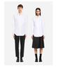 TB [Official Authentic] unisex couple classic shirt casual business white top blue white red business style