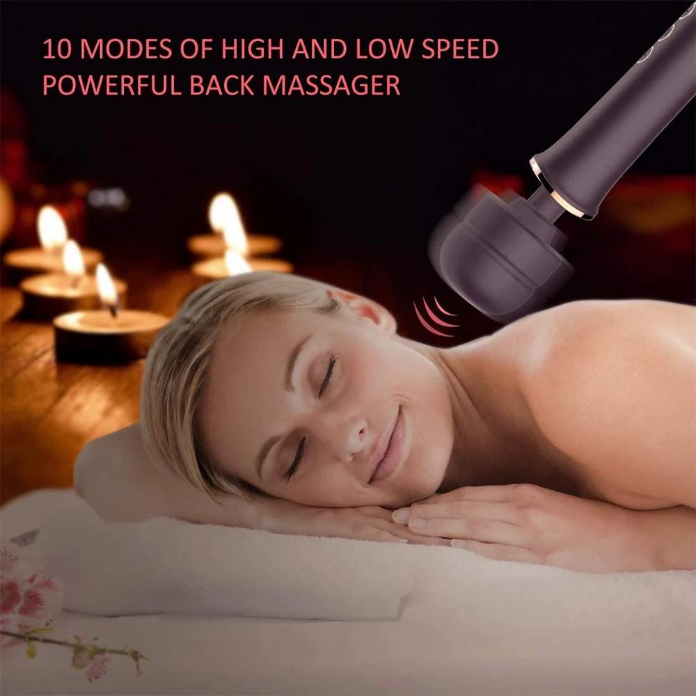 Multi Purpose Vibrating Stick Made of Silicone Material 10 Frequency 5-speed Massage Stick Waterproof and Silent USB Charging