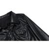 Faux Leather Short Jacket Y2K Turn-down Collar Fashion Botton Decoration PU Coat Grunge Street Casual Coat Sexy Girl Motorcycle Single Breasted Jacket