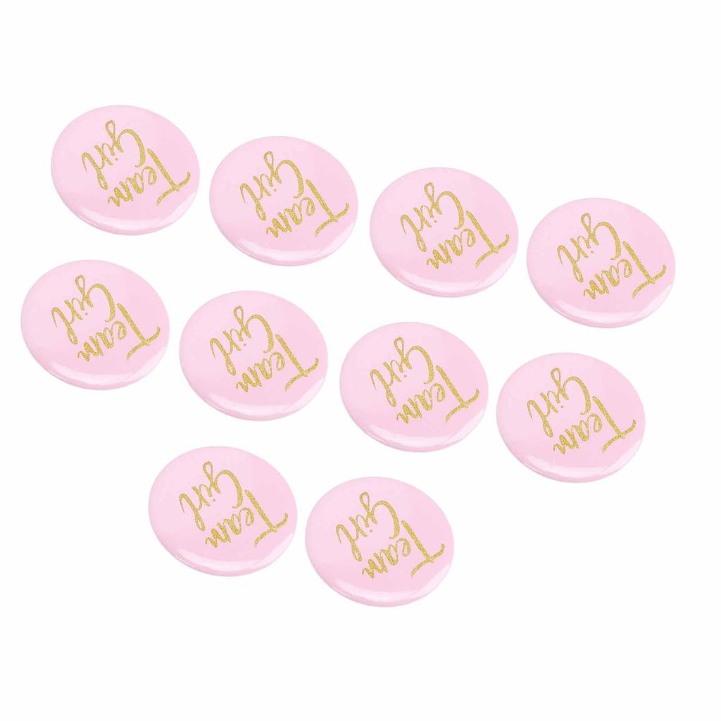 10Pcs Gender Reveal Button Pins Tinplate Baby Shower Party Favors Decoration Supplies
