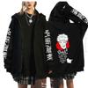 Japanese Manjutsu Kaisen Gojo Satoru Printed Zipper Hoodie Fall Winter Fashion Casual Sweatshirt Men Women Fleece Jacket Coat