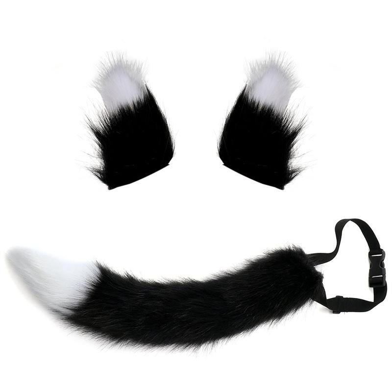 Nouveau bandeau de queue de renard de simulation de fête d'Halloween réglable en peluche pour cosplay